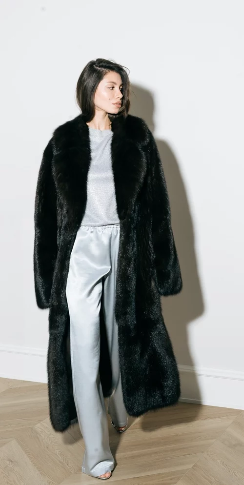 Relaxed-Fit Sable Fur Coat