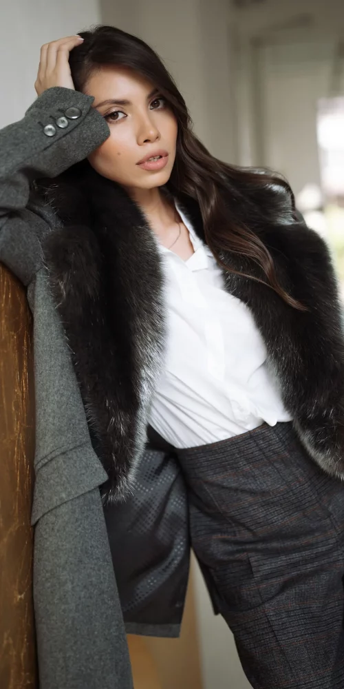 Cashmere Jacket with Sable Fur Trim