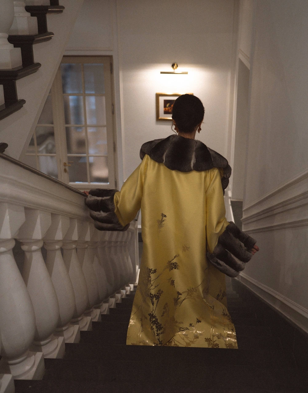 French Jacquard & Chinchilla Kimono