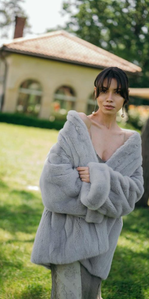 Lavender Scandinavian Mink Kimono Jacket